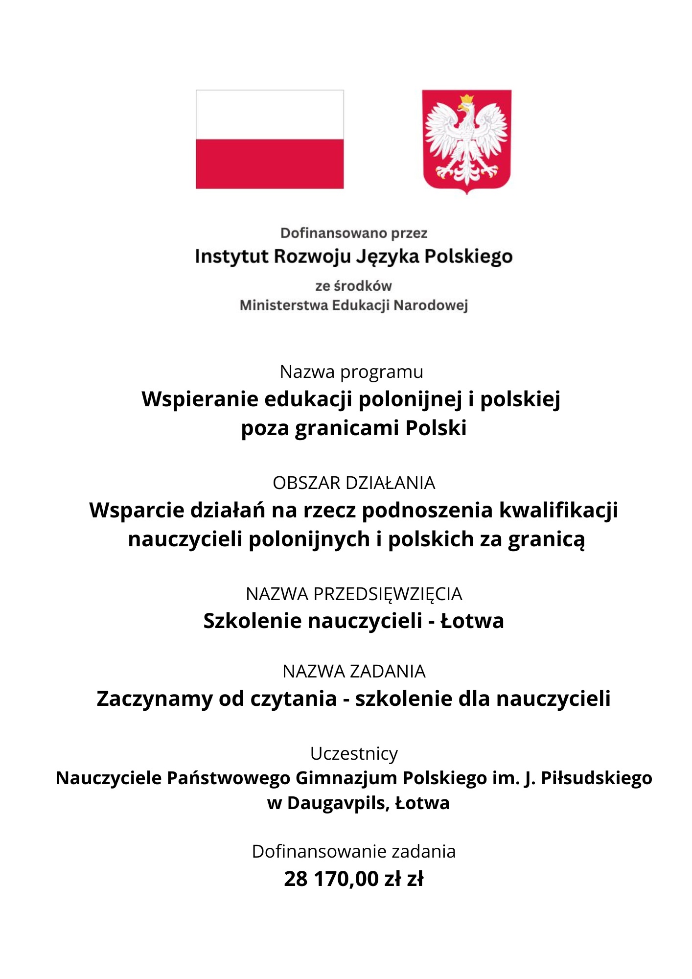 Wspieranie edukacji polonijnej i polskiej poza granicami Polski