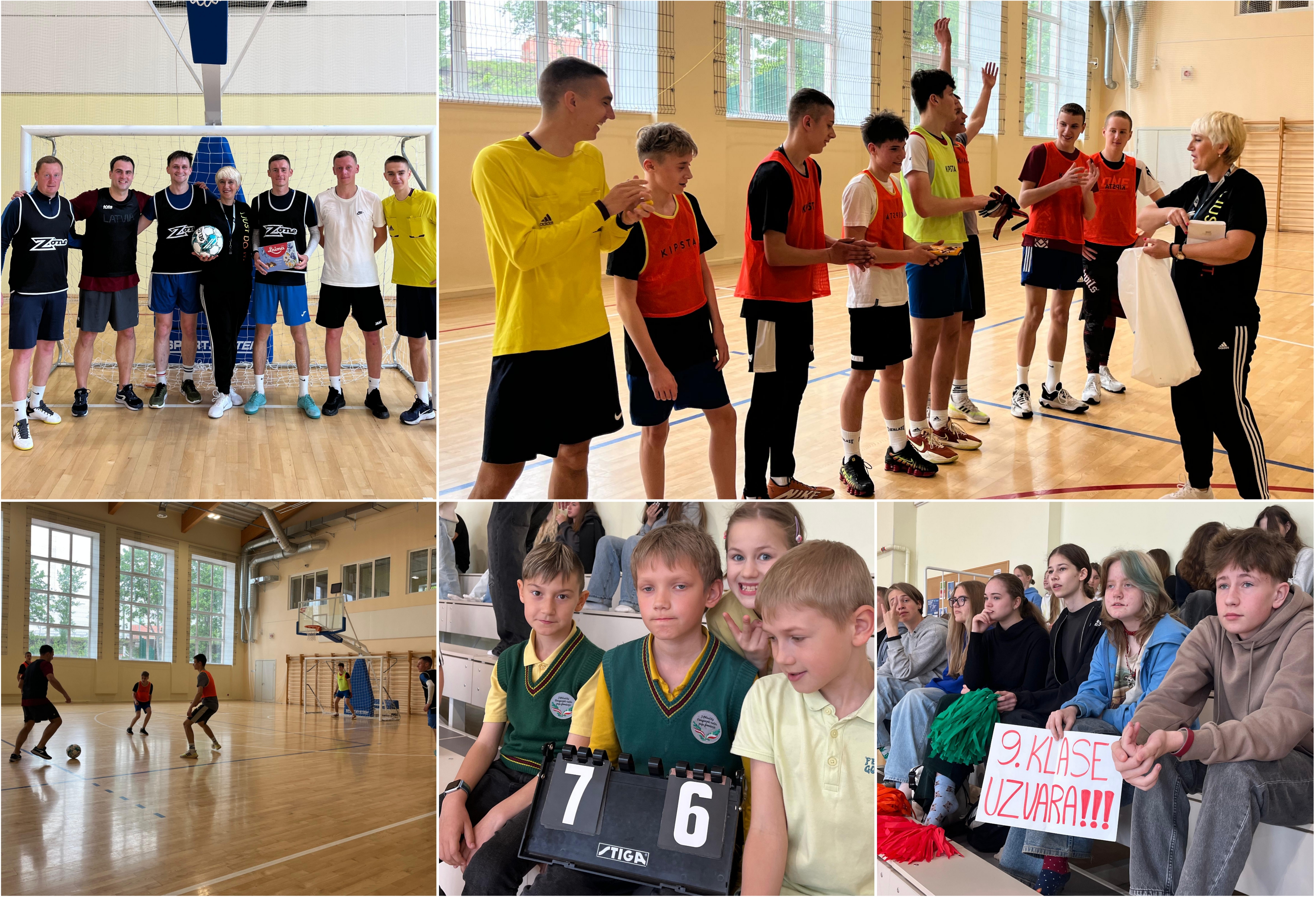 ĢIMNĀZIJAS SUPERFINĀLS TELPU FUBOLĀ: 9.KLASE PRET SKOLOTĀJIEM UN ABSOLVENTIEM! DRAUDZĪGS DUELIS AR SPORTISKU GARU.