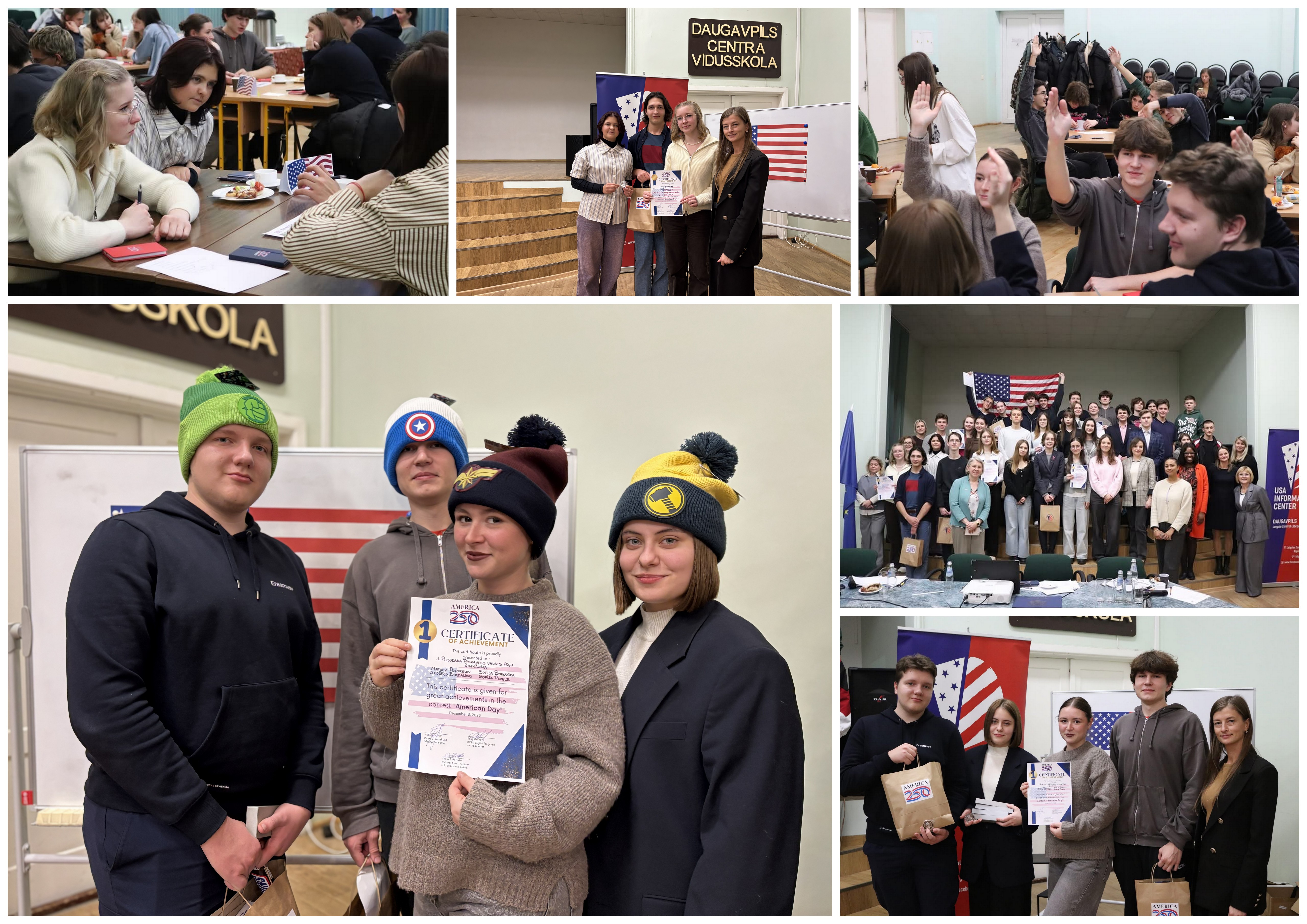 12.KLASES SKOLĒNIEM 1.VIETA PILSĒTAS ERUDĪCIJAS KONKURSĀ “AMERICAN DAY” 