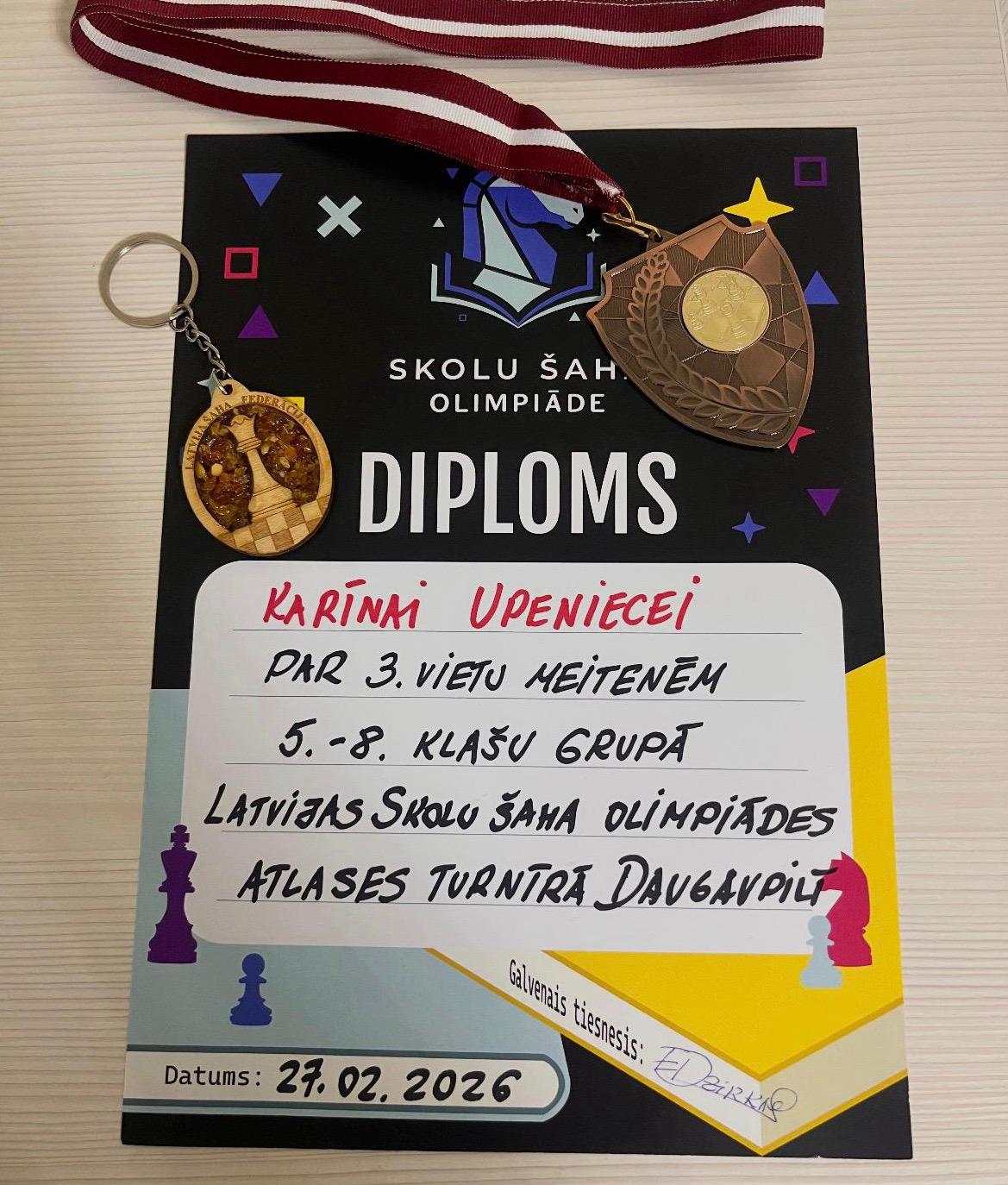 3. VIETA SKOLU ŠAHA OLIMPIĀDES ATLASES TURNĪRĀ